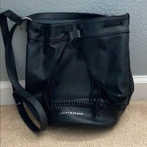 Black lucky brand bucket bag